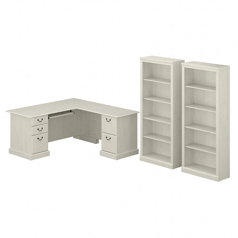 Scrivania ad angolo per computer e set libreria Saratoga di Bush Furniture