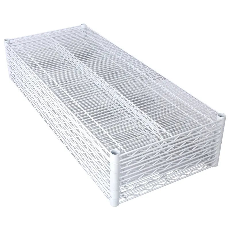 Scaffale a 6 ripiani in filo metallico nero/bianco/cromato con ruote, montaggio a 1 persona