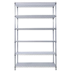 Scaffale a 6 ripiani in filo metallico nero/bianco/cromato con ruote, montaggio a 1 persona