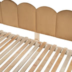 Letto a piattaforma in legno massiccio a forma di casetta, letto Montessori a terra con tetto ad arco e letto estraibile per bambine e bambini