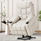 Poltrona reclinabile elettrica alzapersona in similpelle grigia/beige/marrone/blu con massaggio e porta USB, 1 posto