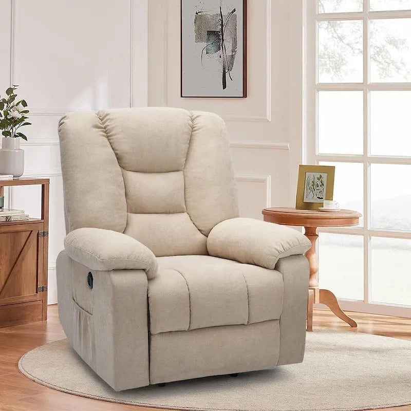 Poltrona reclinabile elettrica alzapersona in similpelle grigia/beige/marrone/blu con massaggio e porta USB, 1 posto