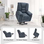 Poltrona reclinabile elettrica alzapersona in similpelle grigia/beige/marrone/blu con massaggio e porta USB, 1 posto