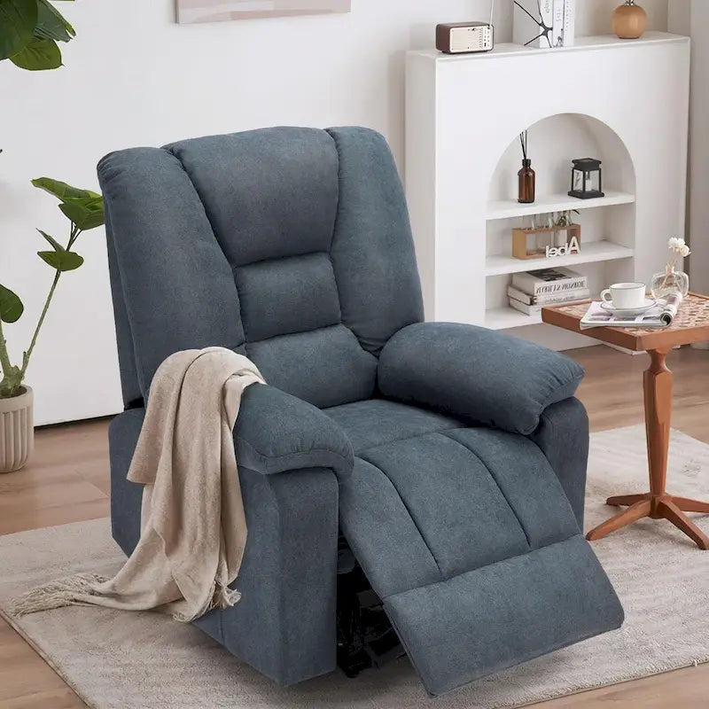 Poltrona reclinabile elettrica alzapersona in similpelle grigia/beige/marrone/blu con massaggio e porta USB, 1 posto