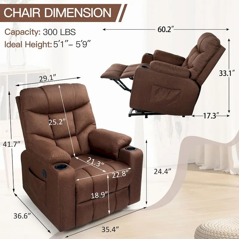 Poltrona reclinabile elettrica alzapersona in similpelle grigia/beige/marrone/blu con massaggio e porta USB, 1 posto