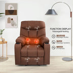Poltrona reclinabile elettrica alzapersona in similpelle grigia/beige/marrone/blu con massaggio e porta USB, 1 posto