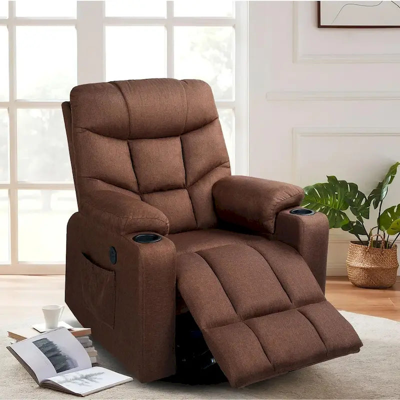 Poltrona reclinabile elettrica alzapersona in similpelle grigia/beige/marrone/blu con massaggio e porta USB, 1 posto