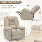Poltrona reclinabile elettrica alzapersona in similpelle grigia/beige/marrone/blu con massaggio e porta USB, 1 posto