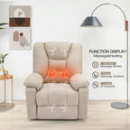 Poltrona reclinabile elettrica alzapersona in similpelle grigia/beige/marrone/blu con massaggio e porta USB, 1 posto