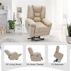 Poltrona reclinabile elettrica alzapersona in similpelle grigia/beige/marrone/blu con massaggio e porta USB, 1 posto