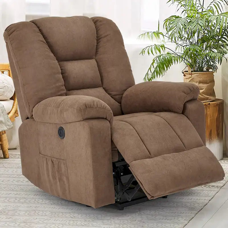 Poltrona reclinabile elettrica alzapersona in similpelle grigia/beige/marrone/blu con massaggio e porta USB, 1 posto