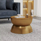 Tavolino da caffè a clessidra in ferro anticato spazzolato – Argento / Bronzo / Oro, Posti 1