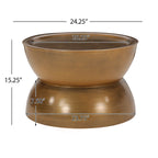 Tavolino da caffè a clessidra in ferro anticato spazzolato – Argento / Bronzo / Oro, Posti 1