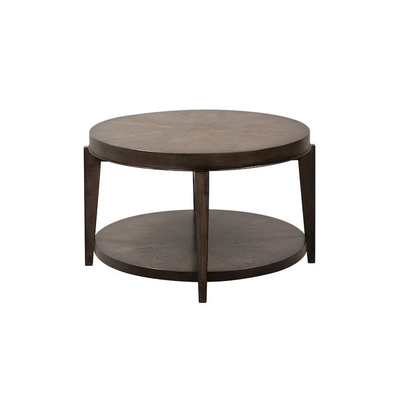 Tavolino da caffè ovale Espresso Stone con ripiano, piano in legno, rotelle