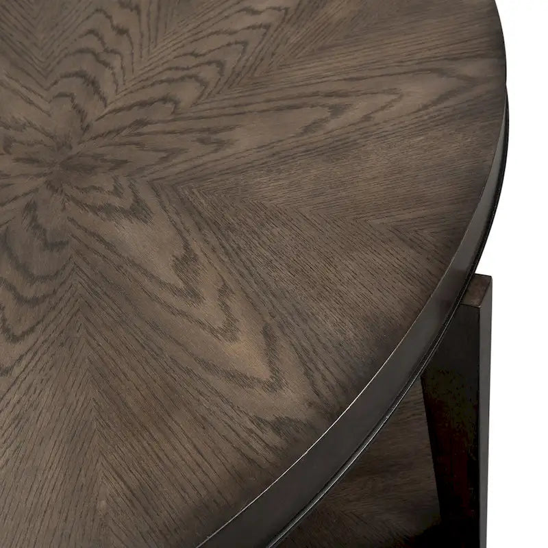 Tavolino da caffè ovale Espresso Stone con ripiano, piano in legno, rotelle