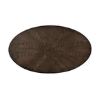Tavolino da caffè ovale Espresso Stone con ripiano, piano in legno, rotelle