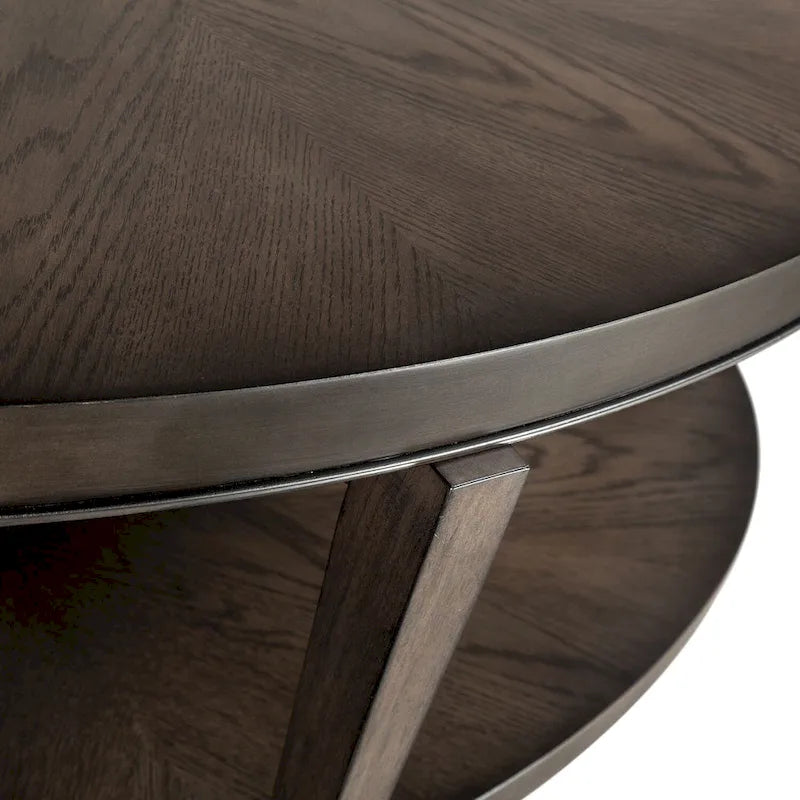 Tavolino da caffè ovale Espresso Stone con ripiano, piano in legno, rotelle