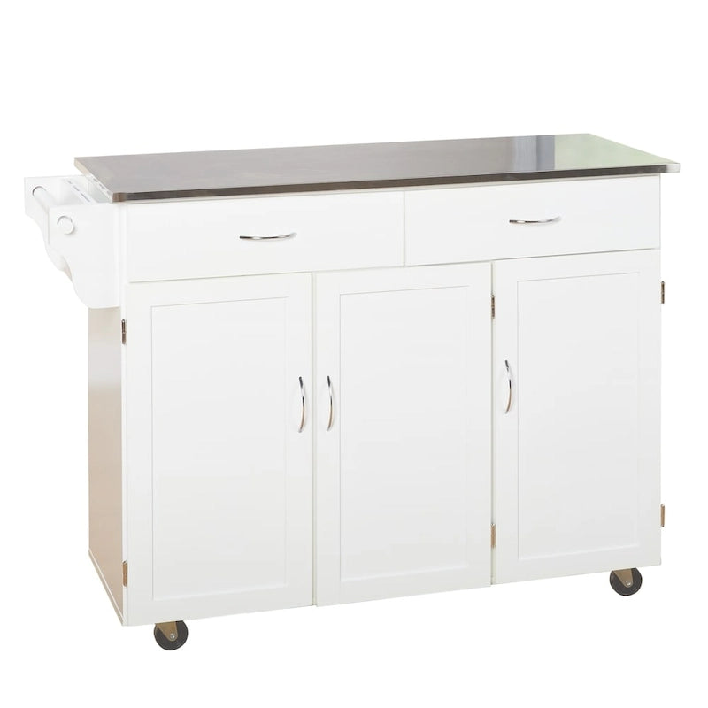 Carrello da cucina Simple Living Addie Rolling con piano in acciaio inossidabile