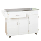 Carrello da cucina Simple Living Addie Rolling con piano in acciaio inossidabile