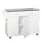 Carrello da cucina Simple Living Addie Rolling con piano in acciaio inossidabile