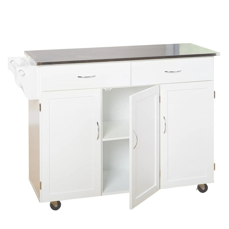 Carrello da cucina Simple Living Addie Rolling con piano in acciaio inossidabile