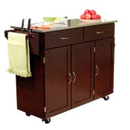 Carrello da cucina Simple Living Addie Rolling con piano in acciaio inossidabile