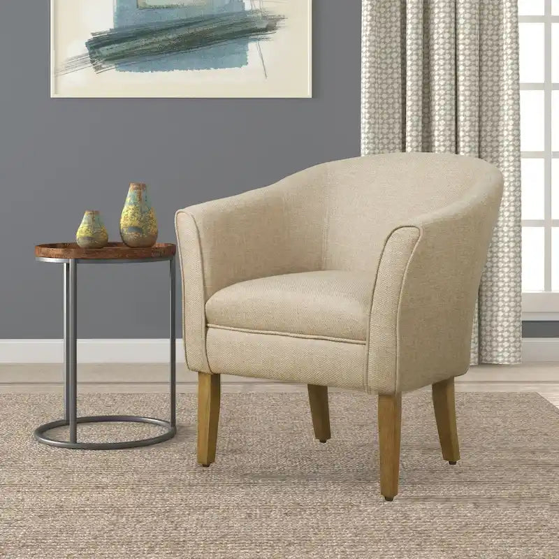 Poltrona Barrel accent imbottita Kingswell di Porch & Den