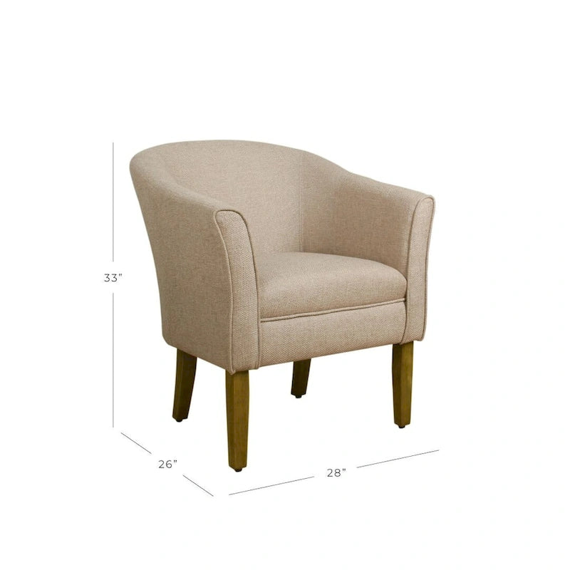 Poltrona Barrel accent imbottita Kingswell di Porch & Den
