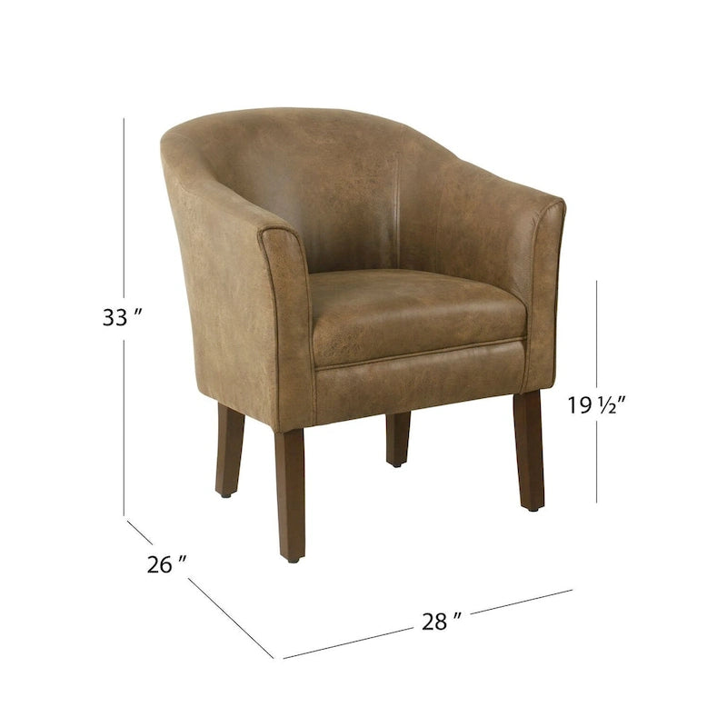 Poltrona Barrel accent imbottita Kingswell di Porch & Den