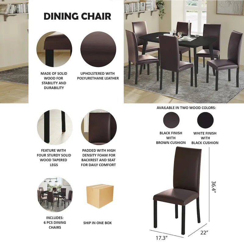 Sedie da pranzo moderne ed eleganti CraftPorch (set da 6)