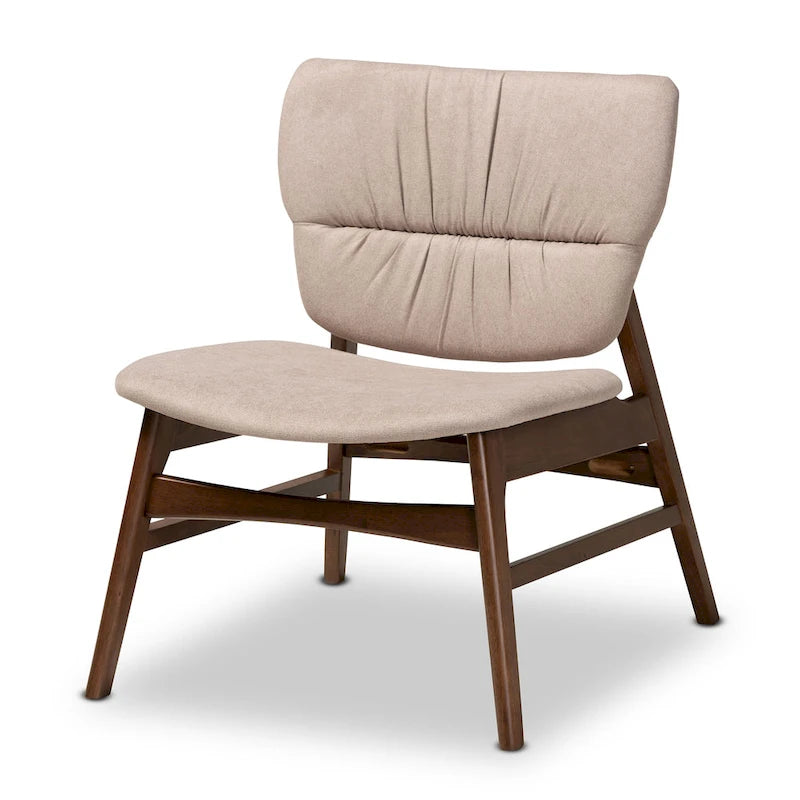 Poltrona Mid-Century con accenti beige/grigi per 1 persona