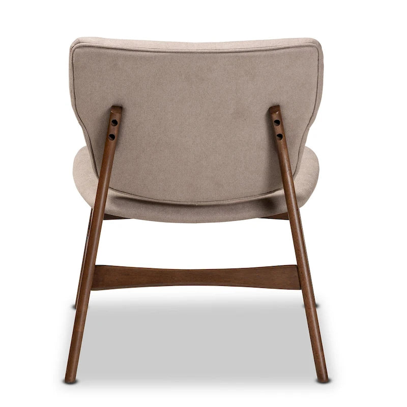 Poltrona Mid-Century con accenti beige/grigi per 1 persona