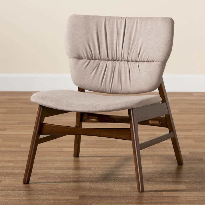 Poltrona Mid-Century con accenti beige/grigi per 1 persona