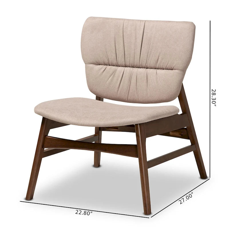 Poltrona Mid-Century con accenti beige/grigi per 1 persona