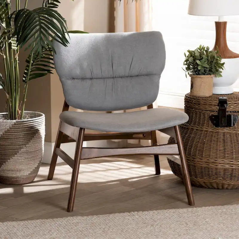 Poltrona Mid-Century con accenti beige/grigi per 1 persona