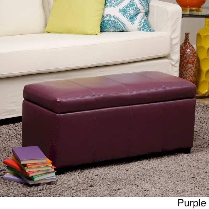 Panca contenitore monoposto in similpelle Marrone/Blu scuro/Grigio/Viola