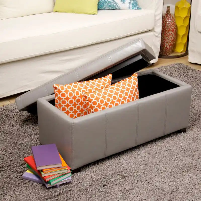 Panca contenitore monoposto in similpelle Marrone/Blu scuro/Grigio/Viola