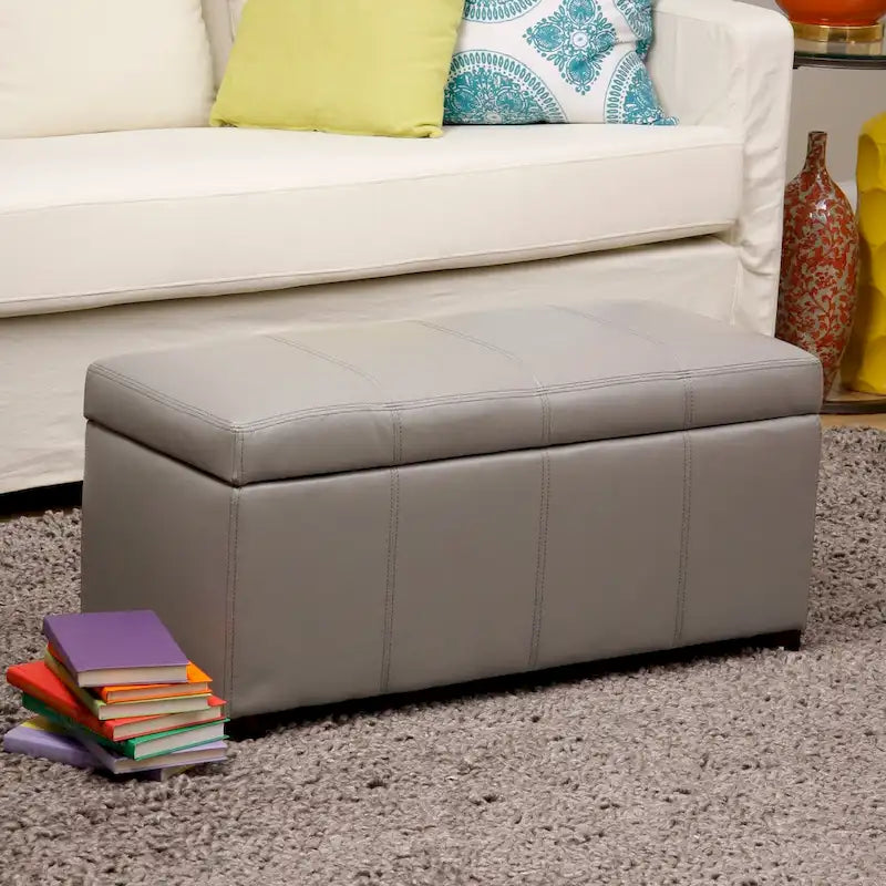 Panca contenitore monoposto in similpelle Marrone/Blu scuro/Grigio/Viola