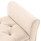 Panca Pouf Contenitore in Tessuto Blu Scuro / Grigio / Beige con Braccioli Arrotondati, 2-3 Posti