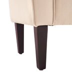 Panca Pouf Contenitore in Tessuto Blu Scuro / Grigio / Beige con Braccioli Arrotondati, 2-3 Posti