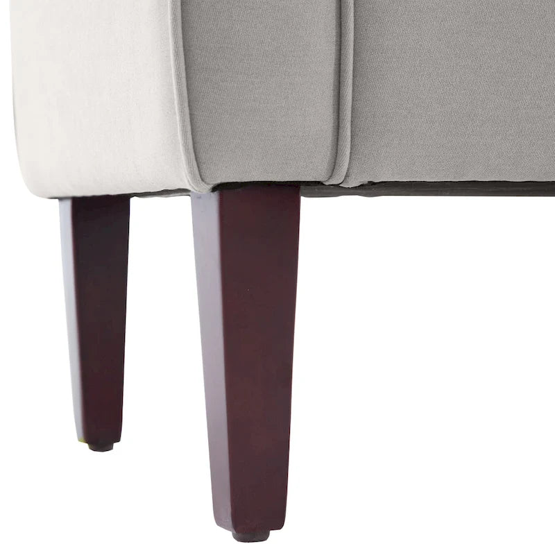 Panca Pouf Contenitore in Tessuto Blu Scuro / Grigio / Beige con Braccioli Arrotondati, 2-3 Posti