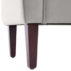 Panca Pouf Contenitore in Tessuto Blu Scuro / Grigio / Beige con Braccioli Arrotondati, 2-3 Posti