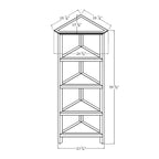Libreria angolare alta Edenton in legno con 4 ripiani, noce