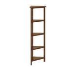 Libreria angolare alta Edenton in legno con 4 ripiani, noce