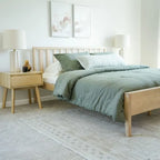Letto matrimoniale moderno Plank and Beam con testiera a doghe