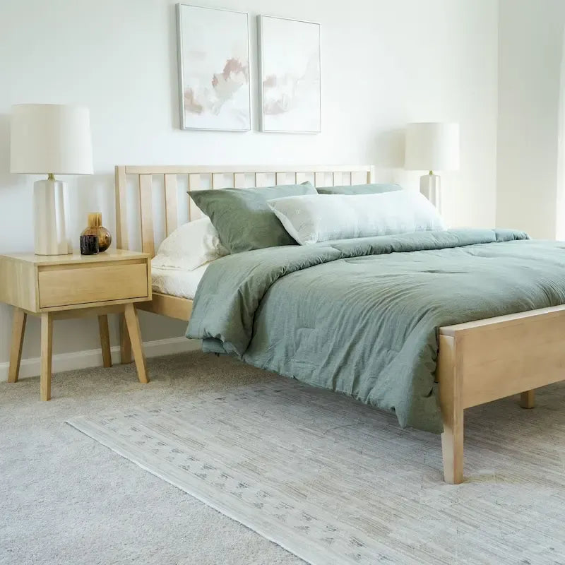 Letto matrimoniale moderno Plank and Beam con testiera a doghe