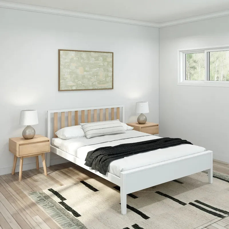 Letto matrimoniale moderno Plank and Beam con testiera a doghe