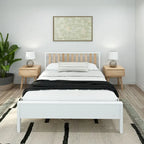 Letto matrimoniale moderno Plank and Beam con testiera a doghe