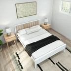 Letto matrimoniale moderno Plank and Beam con testiera a doghe