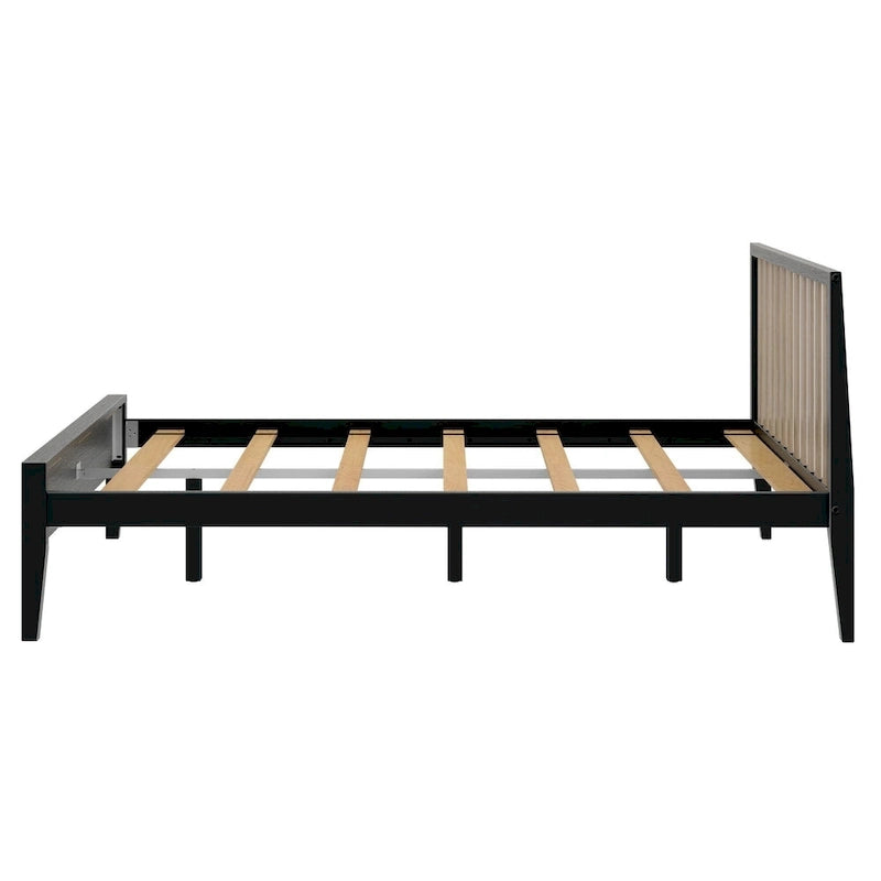 Letto matrimoniale moderno Plank and Beam con testiera a doghe